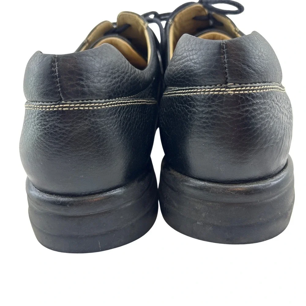 Johnston‎ & Murphy Mens Black Pebbled Leather Bicycle Toe Oxfords Size 13 M